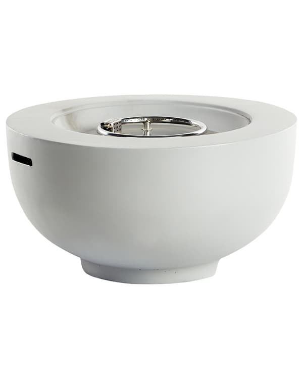 Utepeis Lysegrå 79 x 42 cm GRC Gassdrevet Rund form Moderne design Terrassevarmer Ildsted Hage