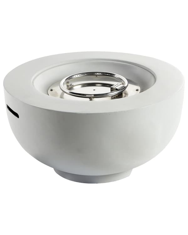 Utepeis Lysegrå 79 x 42 cm GRC Gassdrevet Rund form Moderne design Terrassevarmer Ildsted Hage