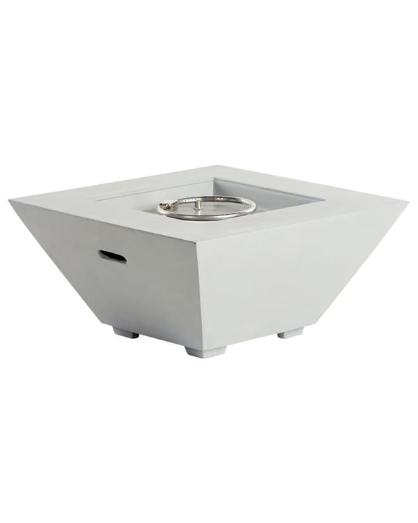 Utepeis Lysegrå 86 x 86 x 42 cm GRC Gassdrevet Firkantet form Moderne design Terrassevarmer Ildsted Hage