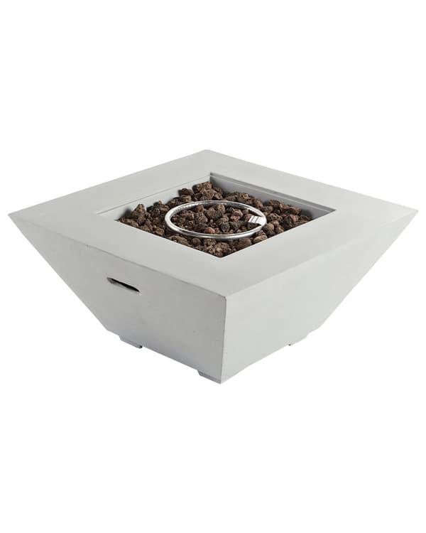 Utepeis Lysegrå 86 x 86 x 42 cm GRC Gassdrevet Firkantet form Moderne design Terrassevarmer Ildsted Hage