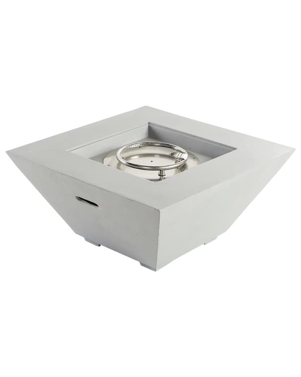 Utepeis Lysegrå 86 x 86 x 42 cm GRC Gassdrevet Firkantet form Moderne design Terrassevarmer Ildsted Hage