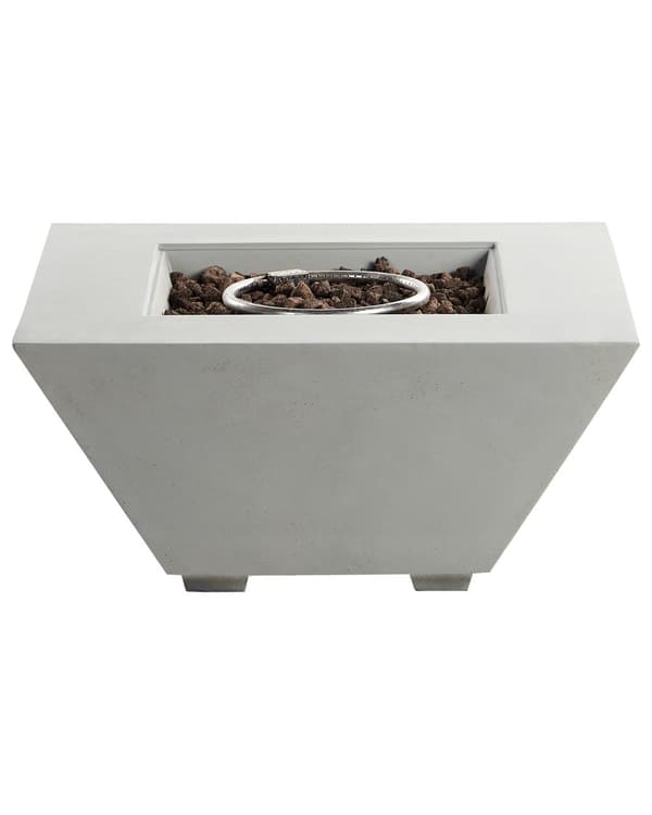 Utepeis Lysegrå 86 x 86 x 42 cm GRC Gassdrevet Firkantet form Moderne design Terrassevarmer Ildsted Hage