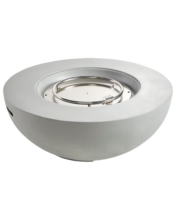 Utepeis Lysegrå 108 x 40 cm GRC Gassdrevet Rund form Moderne design Terrassevarmer Ildsted Hage
