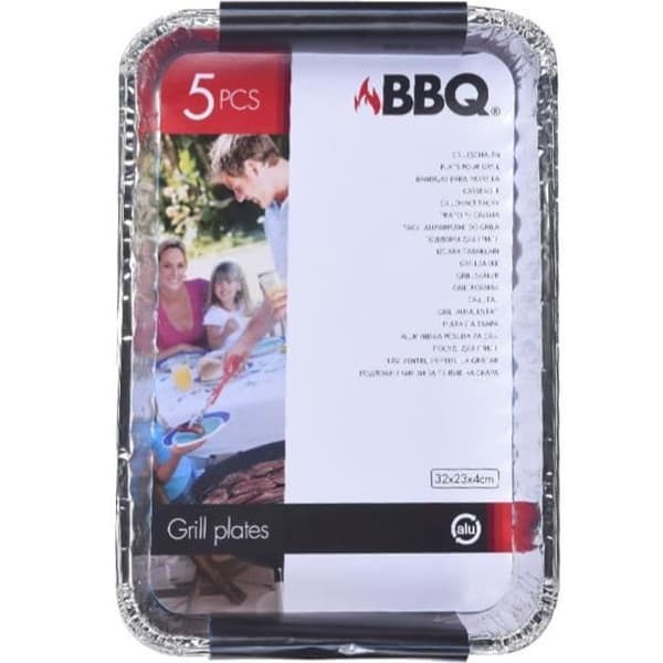 Aluminium BBQ Pan Set - Silver - 5 delar