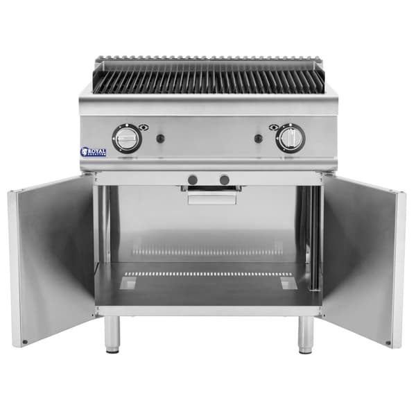 Royal Catering - Lavastensgrill - 2 x 8 kW - 50 till 460 °C - Propangas / gasol / naturgas - 80 x 73 cm - Pro 730-serien