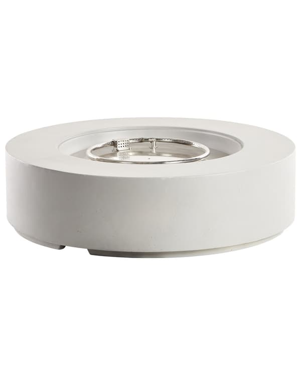 Udendørs pejs Lysegrå 107 x 30 cm GRC Gasfyret Rund form Moderne design Terrassevarmer Bålplads Have