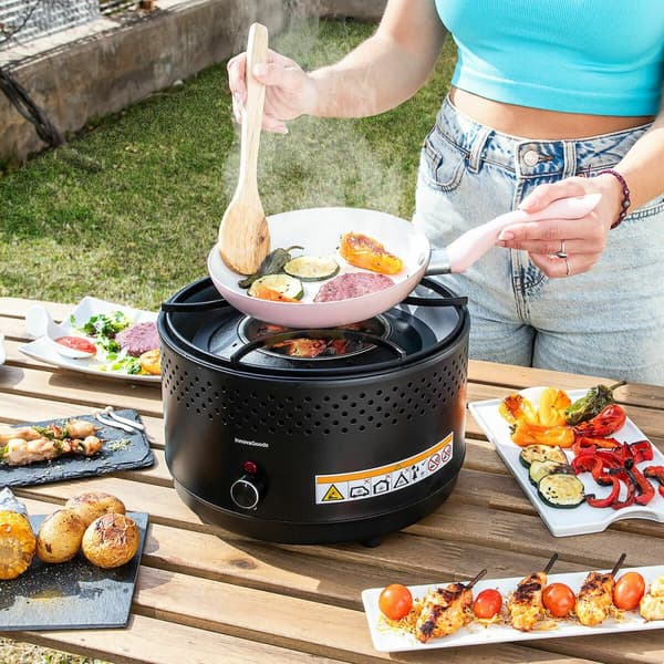 BRUGT Bærbar røgfri kulgrill InnovaGoods Jern (Refurbished B)