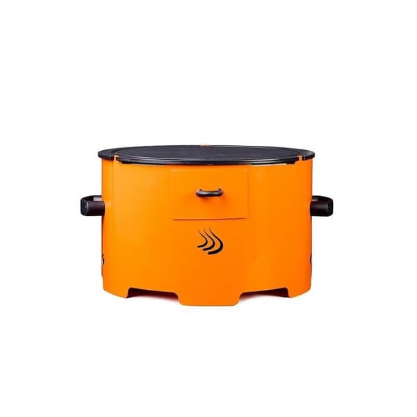 Bärbar pelletgrill modell "Apache" - Orange med plåt i stål