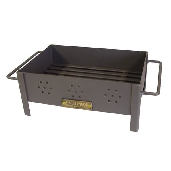 IMEX EL ZORRO Bordsgrill med zinkpläterad grill, svart, 31 x 21 x 14 cm - 71431.0