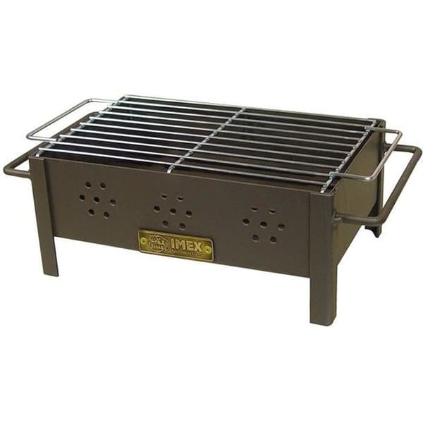 IMEX EL ZORRO Bordsgrill med zinkpläterad grill, svart, 31 x 21 x 14 cm - 71431.0