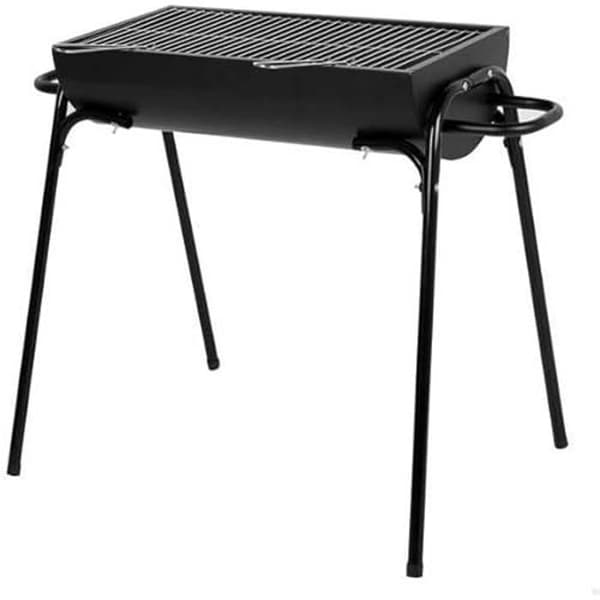 AKTIVE Bärbar kolgrill, 91 x 33 x 71 cm, Mattsvart, Grill i rostfritt stål, Stor yta, Metallram, 4
