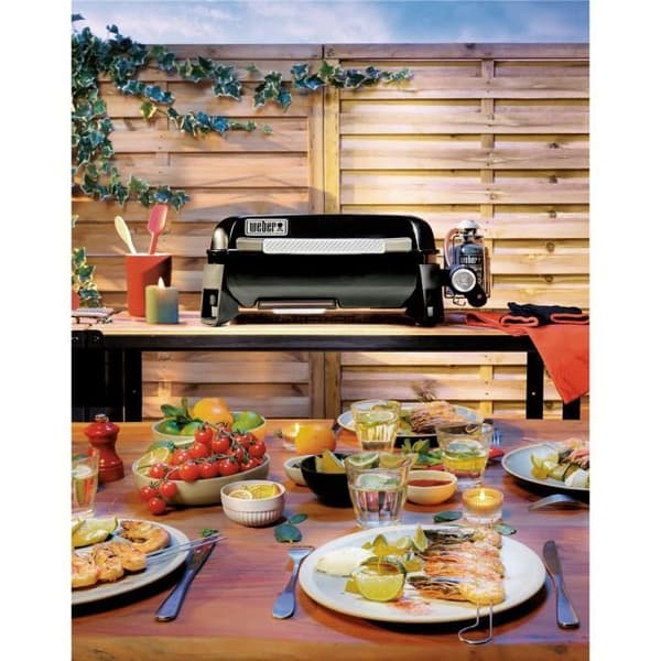 Gasplancha - WEBER - 43 cm - Svart