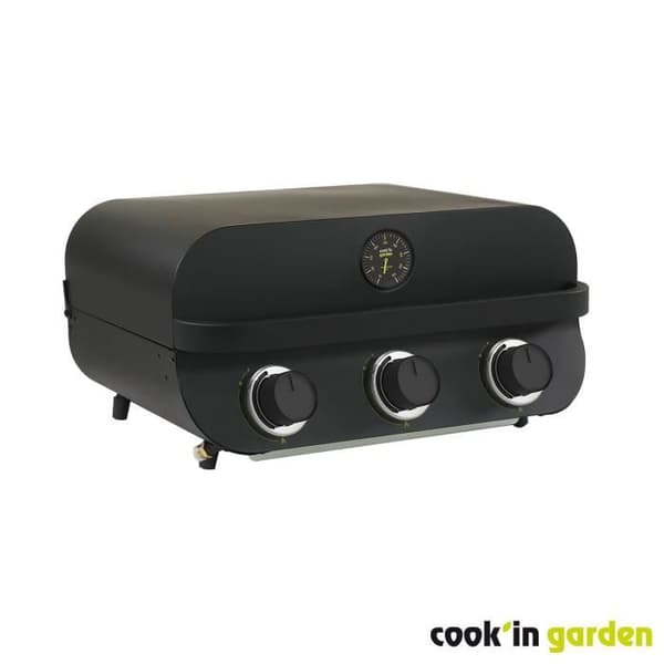 Gasgrill - COOK'IN GARDEN - Flavo 60 - fristående - 3 raka brännare i rostfritt stål - 8,4 kW - Piezzotändning