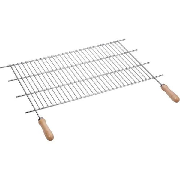 Sauvic Grill för Barbecue i Rostfritt Stål med Trähandtag 80 x 40 cm