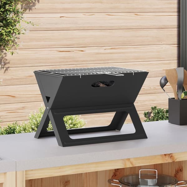 vidaXL Kull BBQ Grill - Sammenleggbar, Svart, 46x30x31 cm, Laget av Stål