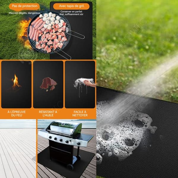 INN Flamskyddande grillmatta för kolgrillar Rökare Spisar och gasolgrillar Grillmatta Hög temperaturbeständighet