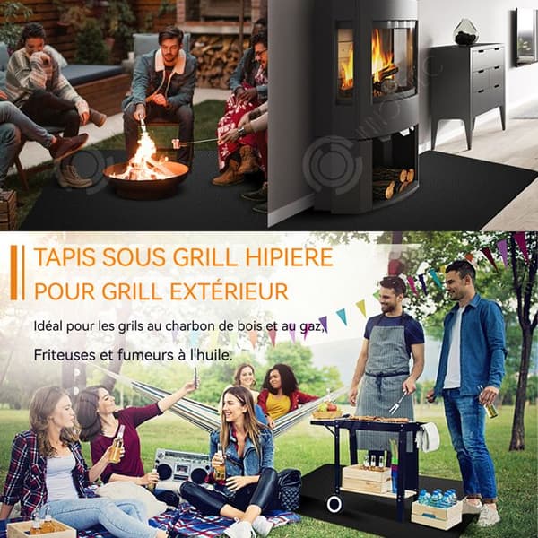 INN Flamskyddande grillmatta för kolgrillar Rökare Spisar och gasolgrillar Grillmatta Hög temperaturbeständighet