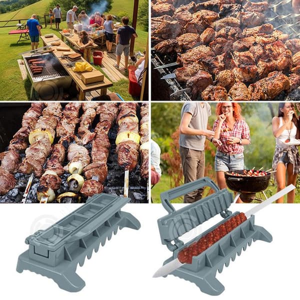 INN Plast Kebab Press Bärbar BBQ Grillspett Form Manuell Press för Kebab Maskin Utensil Grill Planch