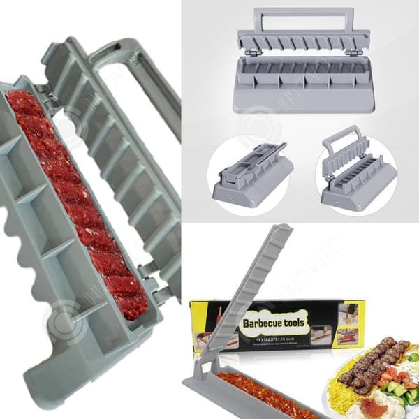 INN Plast Kebab Press Bärbar BBQ Grillspett Form Manuell Press för Kebab Maskin Utensil Grill Planch