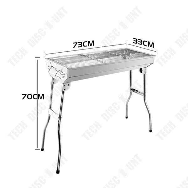 TD® kolgrill Grill för 5-10 personer Vikbar bärbar grill i rostfritt stål för utomhusbruk73x33,2x70 c