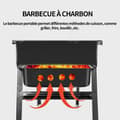 Miniatyrbild 3 av 4: INN Kolgrill 60x22x32,5cm kolgrill bärbar kolgrill bordsgrill kolgrill