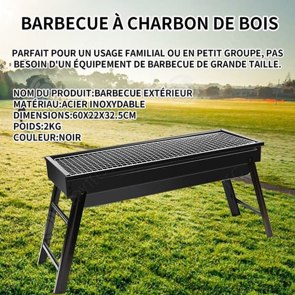 INN Kolgrill 60x22x32,5cm kolgrill bärbar kolgrill bordsgrill kolgrill