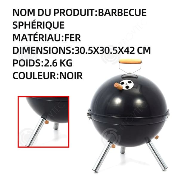 INN Kolgrill 31cm kolgrill bärbar kolgrill bordsgrill kolgrill svart