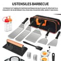 Miniatyrbild 3 av 4: INN Grillredskap Set med 17 stycken med bärbar bärväska och järnplåtsredskap för trädgårdscampingset Grillset