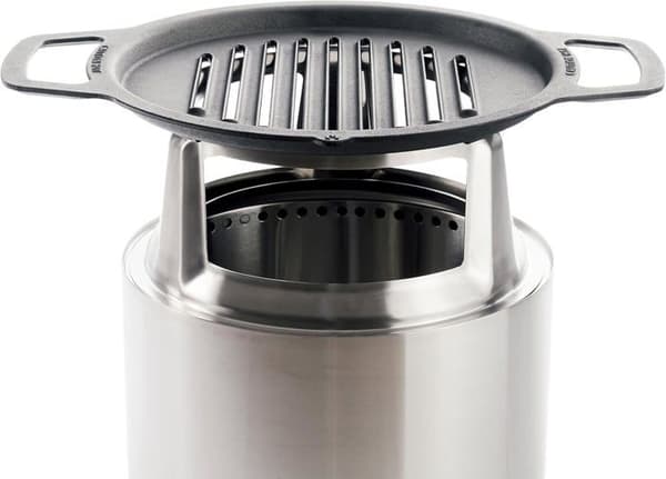 Solo Stove Grill i gjutjärn och Hub för Ranger eldstad, gjutjärnsköksutrustning med hub i rostfritt stål