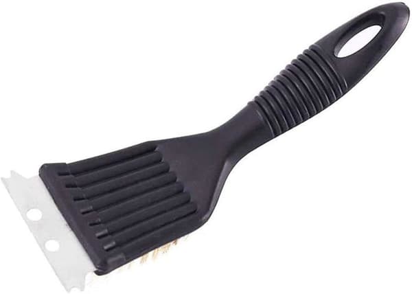 Rengöringsborste för grill, handtag i hård plast, borste i stål, för grill, kök, metallskrapa, rengöringsmedel,