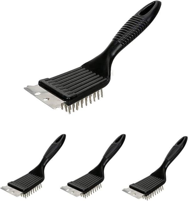 Rengöringsborste för barbecue - Trädgårdspool - 4-pack - Rostfritt stål - Lätt - 21cm