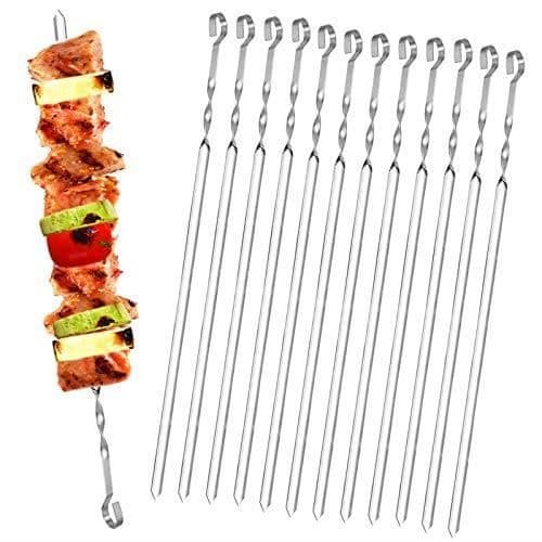 Brochettes av Kött HOMEALEXA 20-pack i Rostfritt Stål för Grill 38 cm