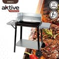 Miniatyrbild 2 av 2: Bärbar grill - AKTIVE - Silvermodell - Justerbart galler - 4 höjder - Inkluderade tillbehör