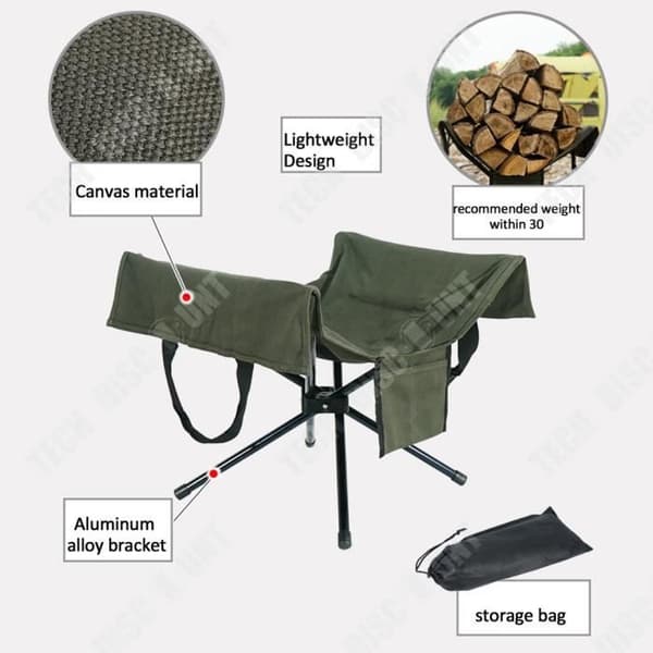 TD® Campfire Vedställ Utomhuscampingställ Vedförvaring Bärbar canvasväska