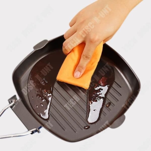 TD® Bärbar hopfällbar picknick Utomhusgrill Grill Gjutjärnsgryta Anti- skållning Grilltallrik Trähandtag Biffgryta