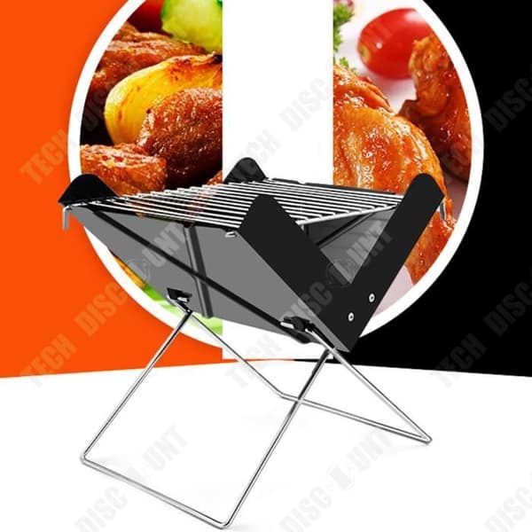 TD® Grillgrill mini tredimensionell ventilation portabel utomhusgrill hopfällbar koltråd för enkel förvaring