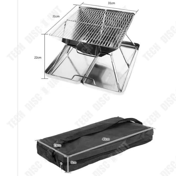 TD® Utomhusgrill i rostfritt stål Vikbar Grill Picknick Spis Vikbar BBQ Utomhusmatlagningsverktyg Vikbar