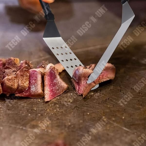 TD® 12-delad BBQ-verktygssats i rostfritt stål Grillspatel Stekspatel Heavy-Duty Hot-Grip stål