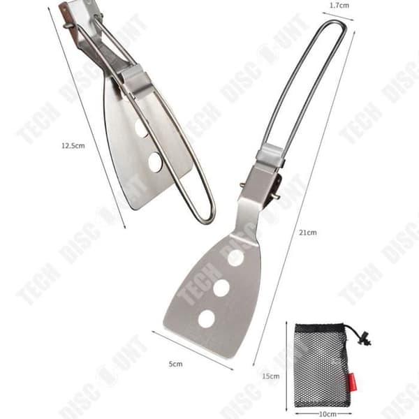 TD® Vikbar stekskyffel utomhuscamping 304 rostfritt stål grill risskyffel resor portabel mini picknick servis