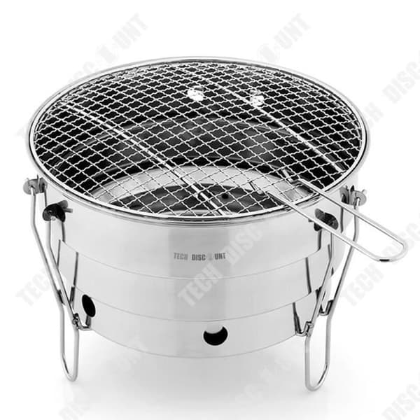 TD® Liten utomhusgrill utomhus i rostfritt stål bärbart grillnät camping picknick hopfällbar kolspis