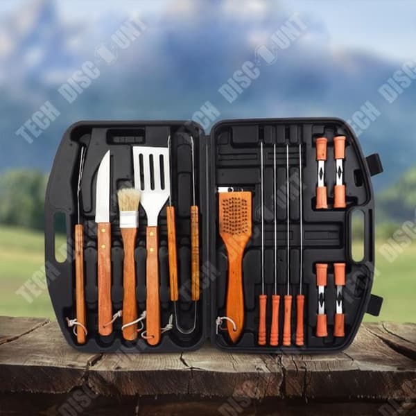 TD® BBQ verktygssats rostfritt stål utomhusgrill kombination 19 delar grill kombinationsset