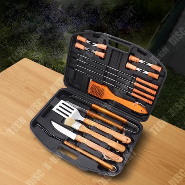TD® BBQ verktygssats rostfritt stål utomhusgrill kombination 19 delar grill kombinationsset