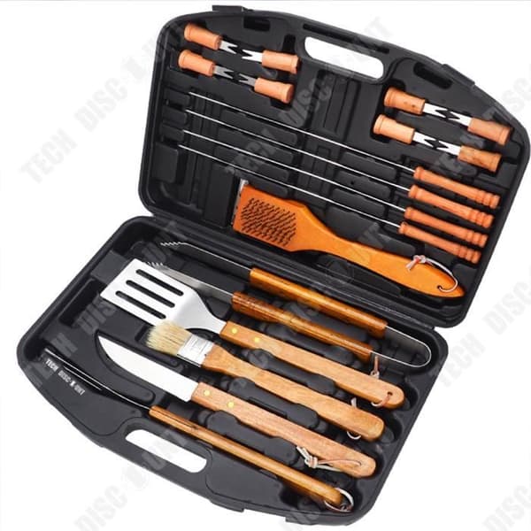 TD® BBQ verktygssats rostfritt stål utomhusgrill kombination 19 delar grill kombinationsset