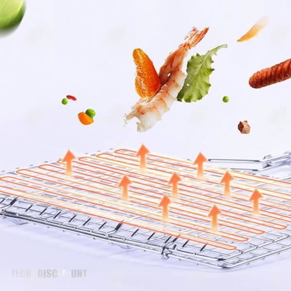 HTBE® BBQ Tools Rostfritt stål utomhus BBQ Net Square Grill Clip BBQ Clip Fiskhållare