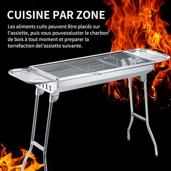 Stor utomhusgrill Grill i rostfritt stål Vikbar grill Bärbar grill 3-10 personer