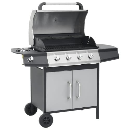Gasolgrill 4+1 kokzoner svart och silver
