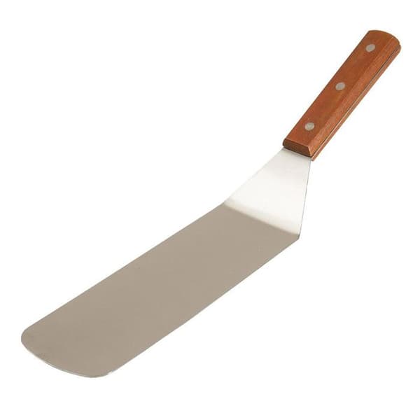 Fisk- och Skaldjurs-spatel i Rostfritt Stål med Trähandtag – 35 cm