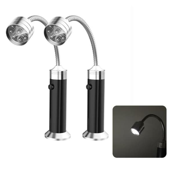 2 stycken flexibel svanhals grillbelysning Super ljusstark LED-lampa med magnetisk bas ficklampa justerbar