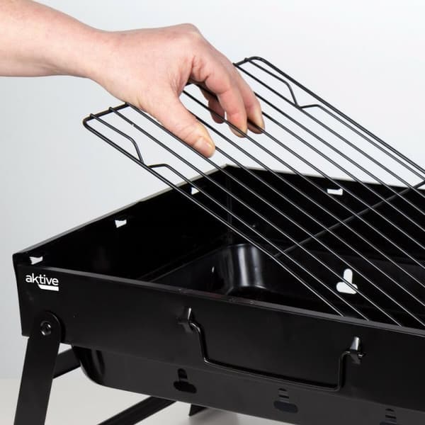 Havegrill Transportabel Aktive Rektangulær Sort 50 x 23 x 30 cm (2 enheder)