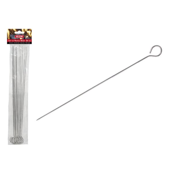 Sæt med grillspyd Algon Metal 25 cm 12 Dele (24 enheder)